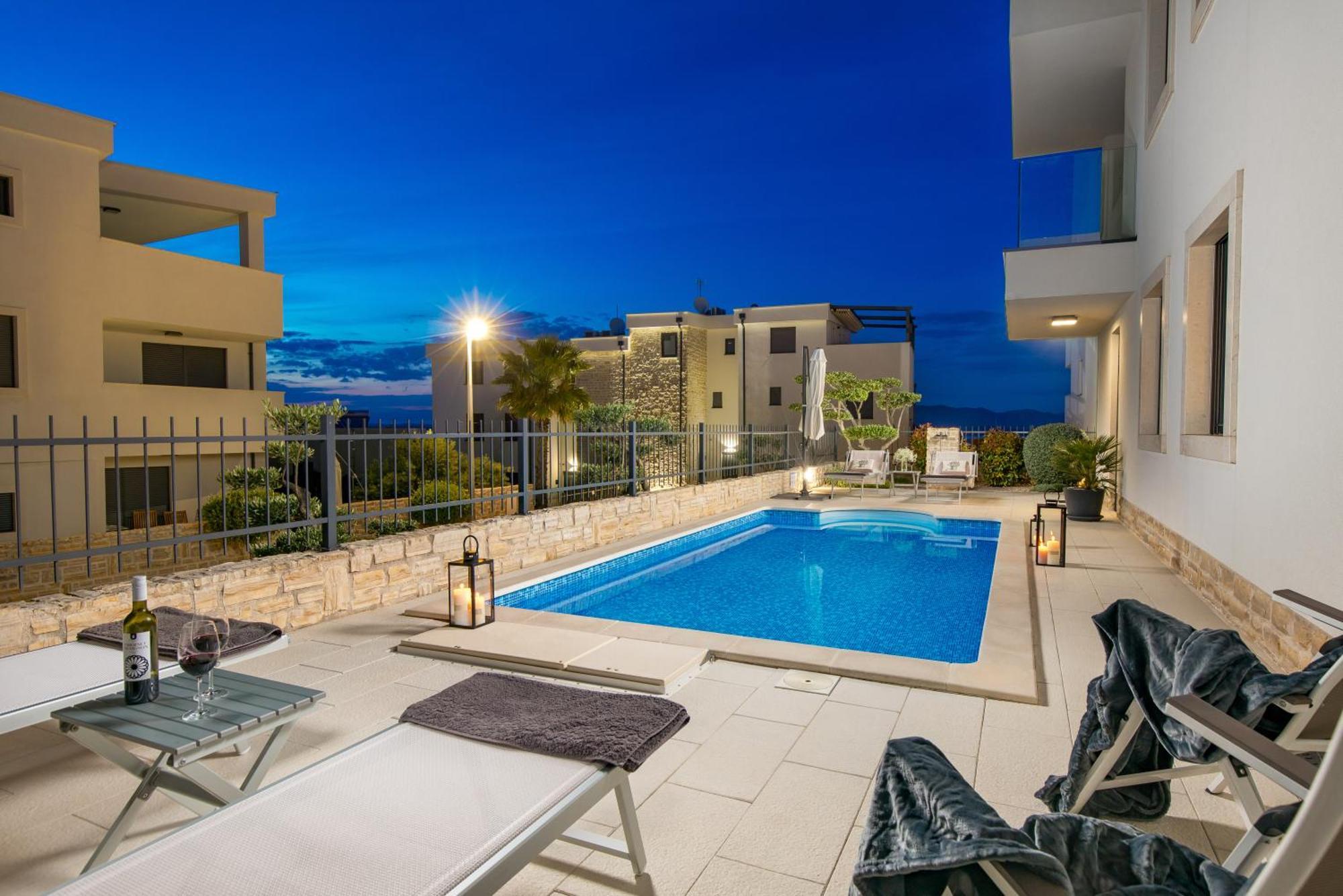 Luxury Apartment Hyperion With Private Pool And Garden 穆泰尔岛 外观 照片